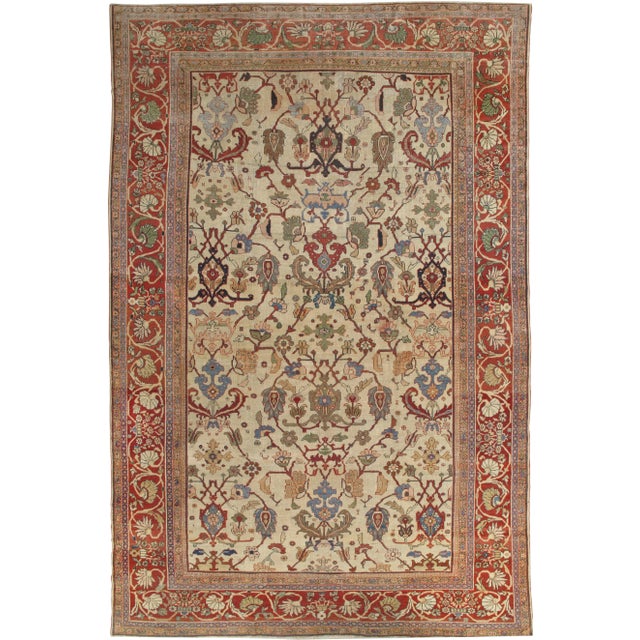 Antique Persian Sultanabad Rug, 10'5x15'2 For Sale