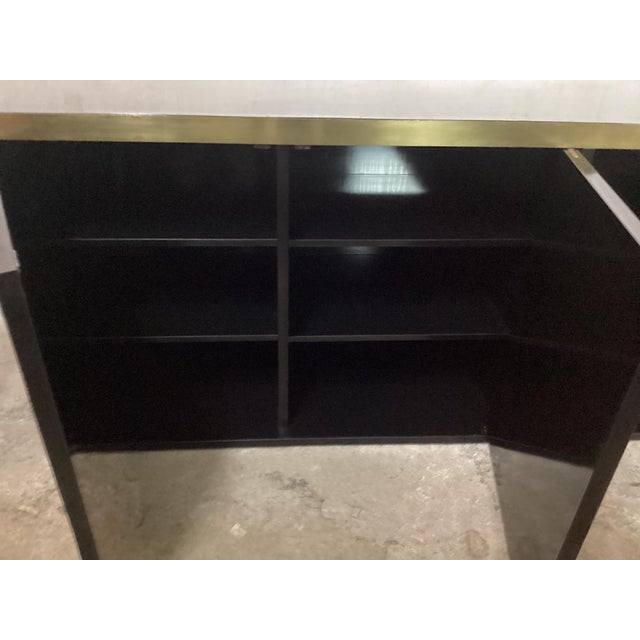Wood Black Lacquered and Brass Sideboard from Mario Sabot, Italy, 1970s For Sale - Image 7 of 18