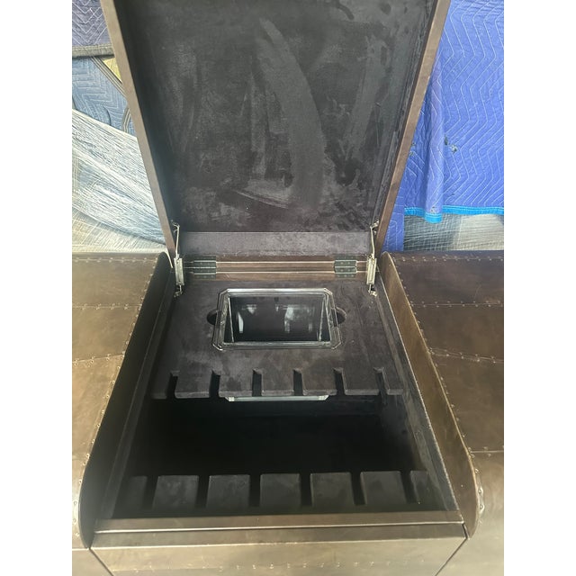 Modern 2018 Timothy Oulton Hudson Leather Bar Cabinet For Sale - Image 3 of 7