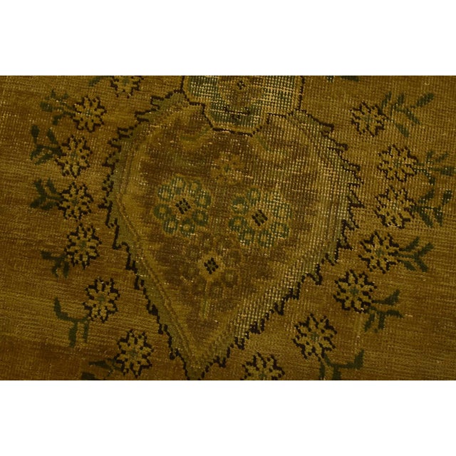1980s Tabriz Rug 9’9” X 11’11” Gold Wool Vintage Overdyed Hand-Knotted Carpet For Sale - Image 5 of 15