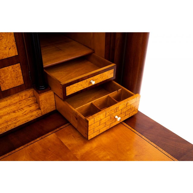 Brown Antique Biedermeier Walnut Secretary, Western Europe, 1840s For Sale - Image 8 of 18