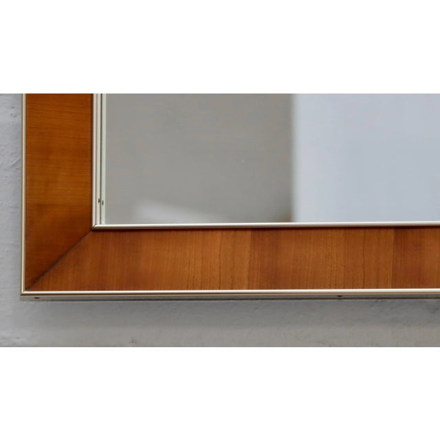 John Stuart Style Brass And Walnut Wall Mirror For Sale - Image 9 of 12