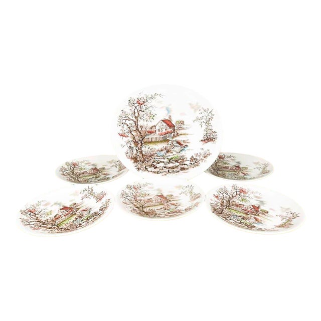 Dessert Service from Spring Johnson Bros, England, Set of 6 For Sale