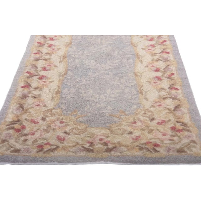 Late 20th Century Vintage Aubusson American Hooked Rug - 02'02 X 07'03 For Sale - Image 4 of 10