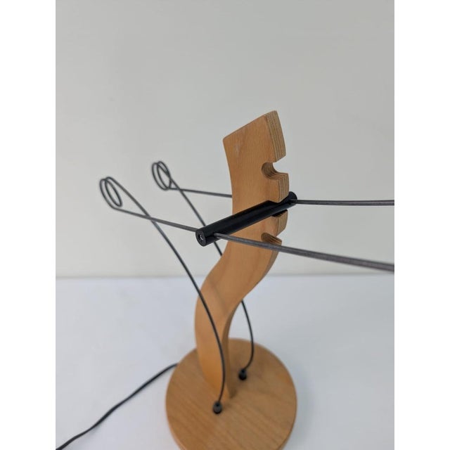 Vintage Table Lamp in Plywood For Sale - Image 3 of 9