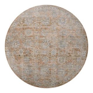 Jean Stoffer x Loloi Katherine Terracotta / Smoke 7'-10" x 7'-10" Round Area Rug For Sale