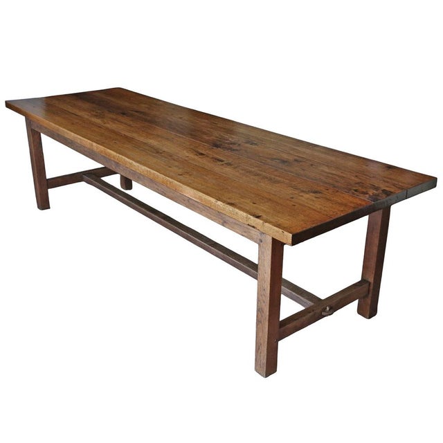 Large Antique Refectory Dining Table in Oak, 1900 For Sale - Image 11 of 11