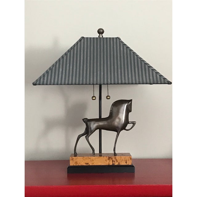Frederick Cooper Mid Century Bronze Horse Lamp with Shade Chairish