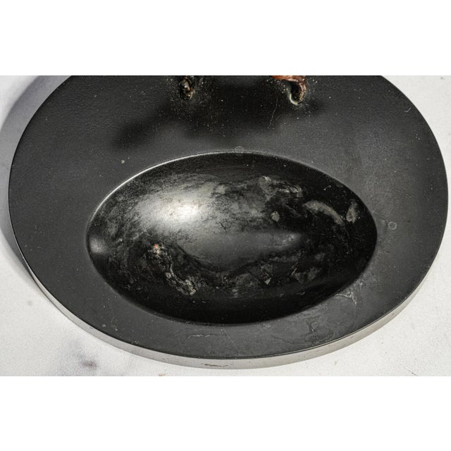 Charming Antique Austrian Cold Painted Bronze Fox Hunt Horse Sculpture Catchall English Equestrian Desk Tray Black Stone Home Office Decor For Sale - Image 12 of 13