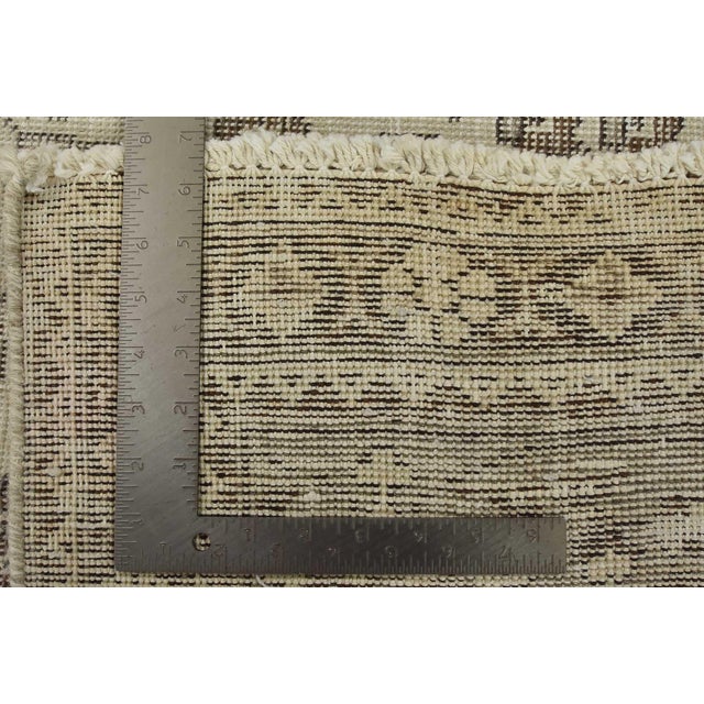 Tabriz Rug 10′ X 12’10” Ivory Wool Vintage Distressed Hand-Knotted Carpet For Sale - Image 15 of 15