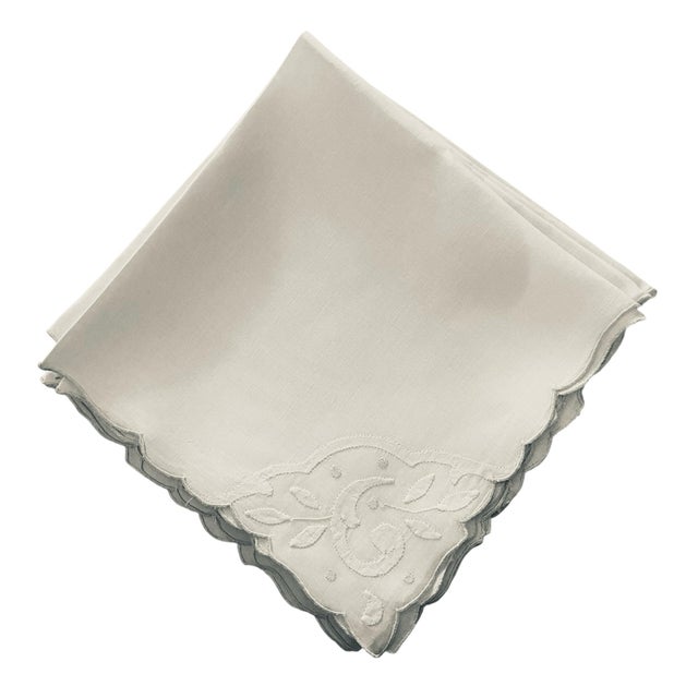 Hollywood Regency Vintage Madeira Linen Placemats and Napkins, Set of 16 For Sale - Image 3 of 9