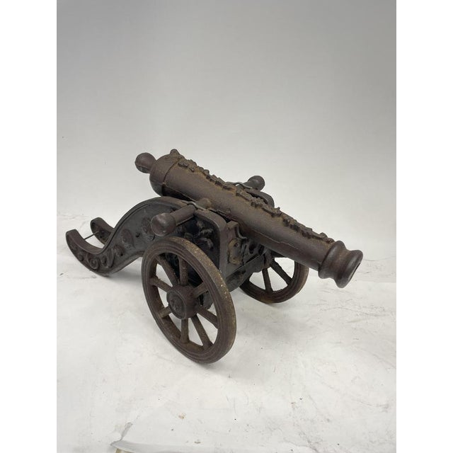 Wood Vintage Decorative Cannon in Iron, 1940s For Sale - Image 7 of 12