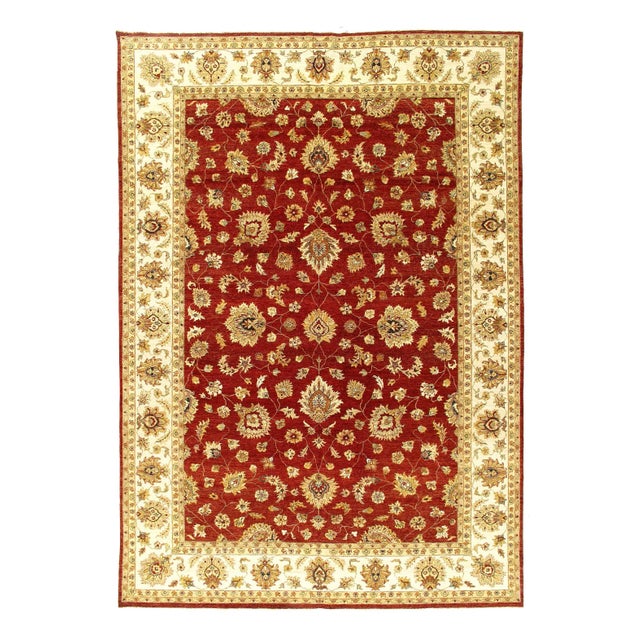 Rust Color Fine Hand Knotted Farahan Design 10' X 14'2'' For Sale - Image 11 of 11
