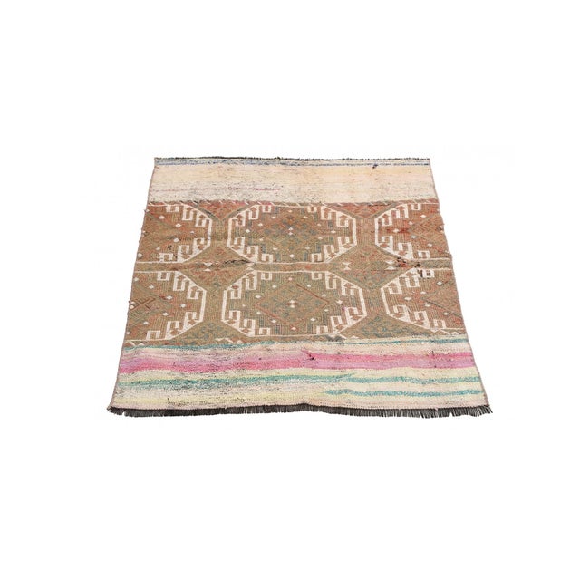 Small Vintage Turkish Kilim Rug - 3`0″ X 4`1″ For Sale - Image 4 of 6