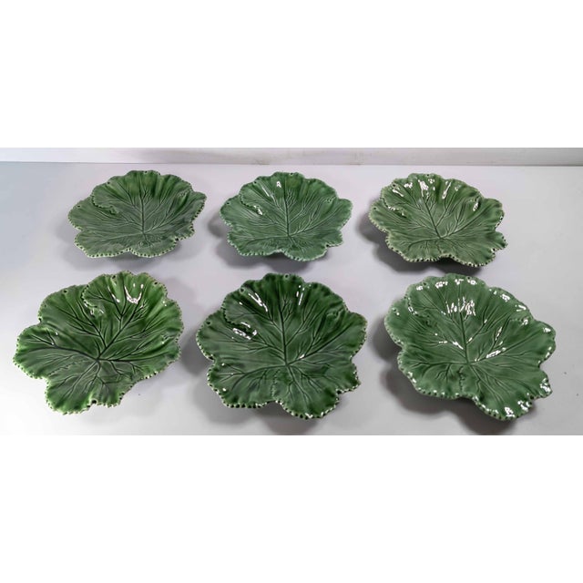 We are selling this decorative set of 6 Luncheon plates in cabbage leaf style by Secla Portugal. Each plate is molded and...