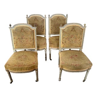 19th Century Set of Four Louis XVI-Style Side Chairs For Sale