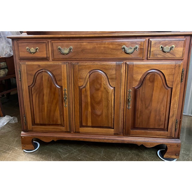 1960s 1960s Drexel Heritage Mid-Century Buffet and Hutch in Solid Cherry For Sale - Image 5 of 8