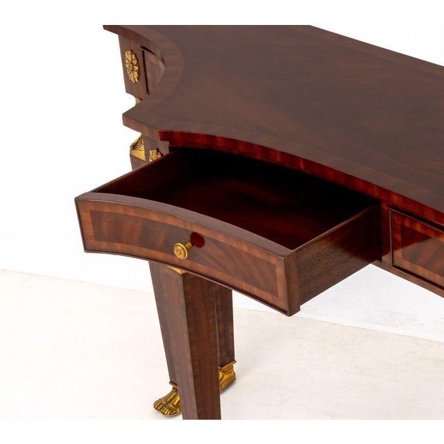 Wood Egyptian Revival Brass Mounted Mahogany Console For Sale - Image 7 of 10