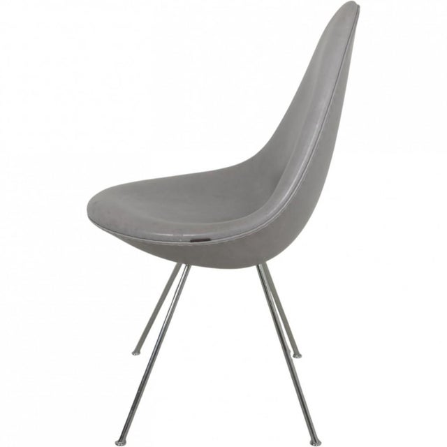 Drop Chair in Grey Grace Leather by Arne Jacobsen, 2015 For Sale - Image 14 of 18