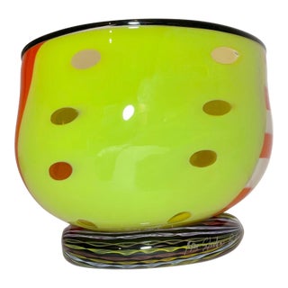 Large Blown Harry Stuart RPM Studio Centerpiece Bowl Art Glass Sculpture Vase For Sale