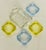 Mid 20th Century Vintage Palm Beach Regency Dorothy Draper Style "Bridge Party" Nesting Glass Ashtray / Catchall Set in Topaz & Sapphire – 5 Piece Caddy For Sale - Image 5 of 7