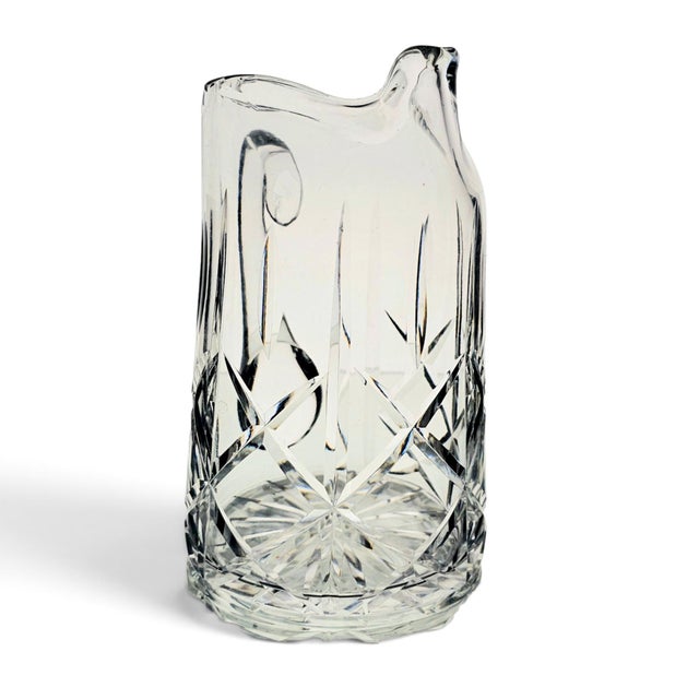Contemporary Late 20th Century Royal Brierley Ascot Hand Cut Lead Crystal 32 Oz Ice Lip Pitcher For Sale - Image 3 of 12
