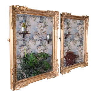 Large Pair of Antique Wall Mirrors, English, Giltwood, Dressing, Valet, Regency For Sale