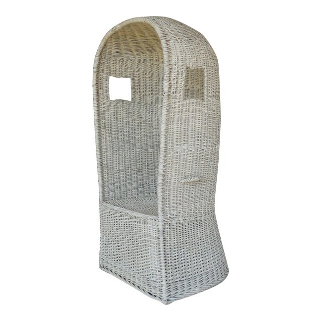 Vintage Wicker Rattan Dome Top High Back Beach Chair Chairish