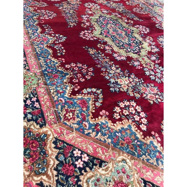Large Vintage Kirman Style Rug, 1940s For Sale - Image 13 of 16