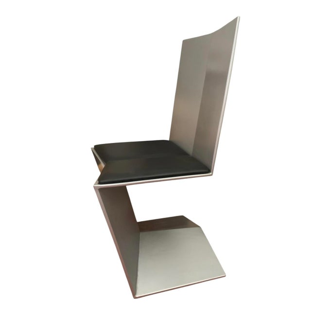 Contemporary 1990s Aluminum Cantilever Z Chairs ( a Pair ) For Sale - Image 3 of 6