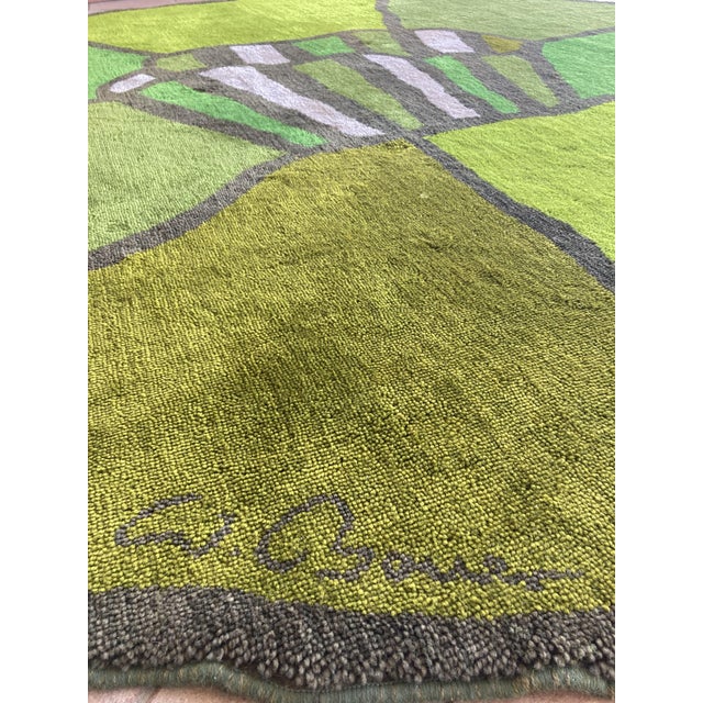 German Flower Rug by Wolf Bauer, 1960s For Sale - Image 10 of 12