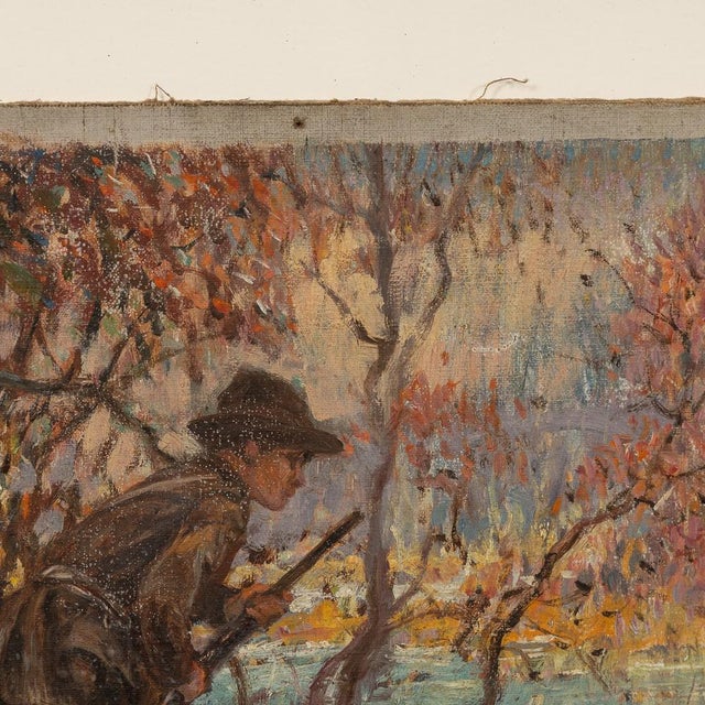 Frederick Thomas Daws, Antique Hunting Scene, Oil on Canvas, 1923, Framed For Sale - Image 7 of 12