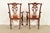 Ethan Allen Chippendale Carved Mahogany Armchairs or Dining Captain Chairs, Pair For Sale - Image 11 of 14