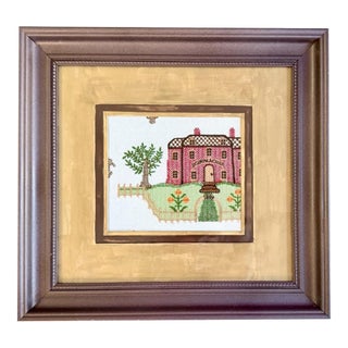 Contemporary Framed Schumacher Merrified Sampler Textile Wall Art For Sale