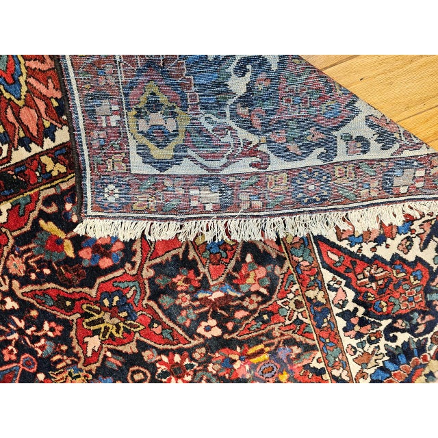 Vintage Oversize Persian Bakhtiari Rug, Hand-Knotted Wool, Geometric Pattern, Burgundy & Ivory, 11x15 For Sale - Image 16 of 16