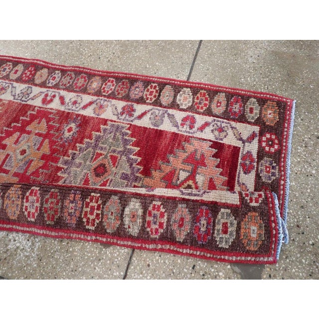 Textile Galerie Shabab Collection Tribal Mid-20th Century Handmade Turkish Anatolian Runner For Sale - Image 7 of 8