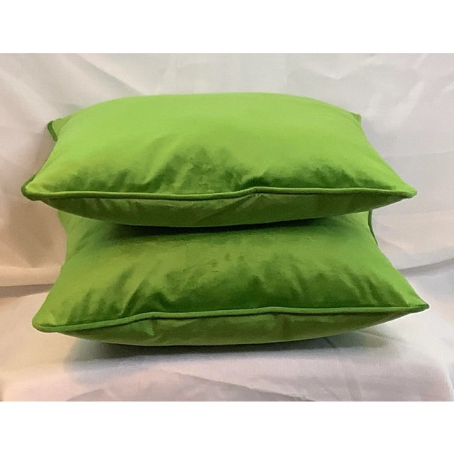 2020s Contemporary Italian Green Apple Velvet Pillows - A Pair For Sale - Image 5 of 7