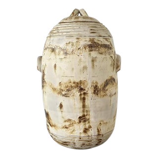 Vintage Original Monumental Studio Pottery Lidded Moonchild Vase For Sale