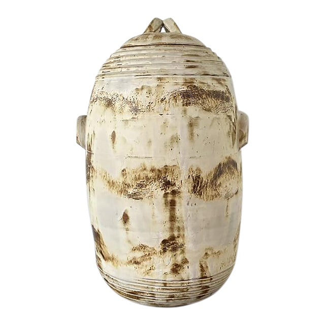 Vintage Original Monumental Studio Pottery Lidded Moonchild Vase For Sale