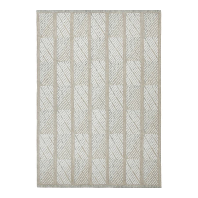 Rug & Kilim’s Scandinavian Style Rug With Beige and Ivory Geometric Patterns For Sale