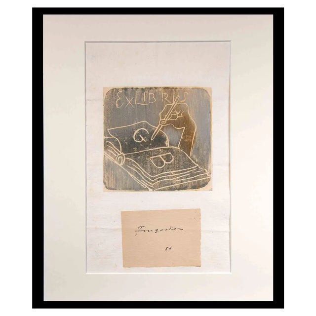 Michel Fingesten, Ex Libris G.B., 1937, Woodcut For Sale