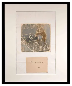 Michel Fingesten, Ex Libris G.B., 1937, Woodcut