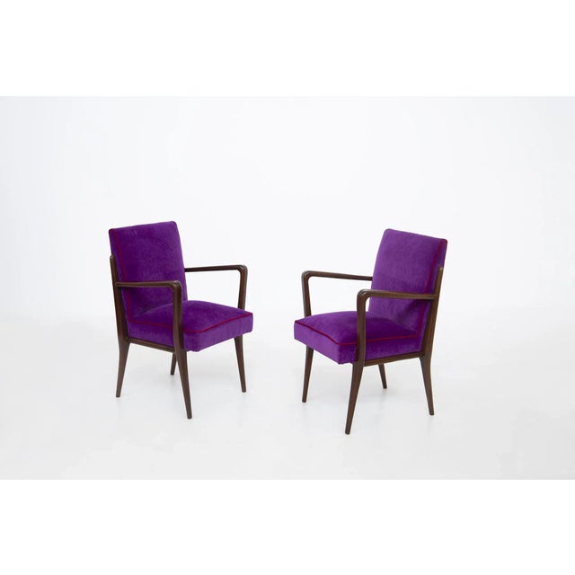 Italian Purple Velvet Armchairs from Fratelli Consonni, Set of 6 For Sale - Image 16 of 16