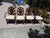 Wood Vintage Philippine Rattan & Glass 5-Piece Dining Set With Sculptural Palm Frond Details For Sale - Image 7 of 15