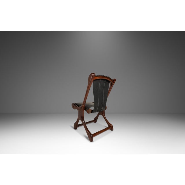 Brown Set of Two ( 2 ) Rare Mid-Century Modern "Sloucher" Sling Chairs in Rosewood & Leather by Don S. Shoemaker for Señal Furniture, C. 1960s For Sale - Image 8 of 18