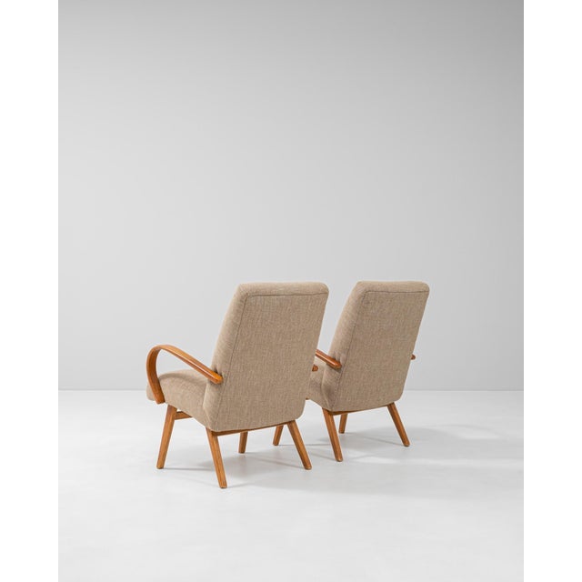 1950s Czech Upholstered Armchairs By J. Halabala - A Pair For Sale In Greensboro - Image 6 of 18