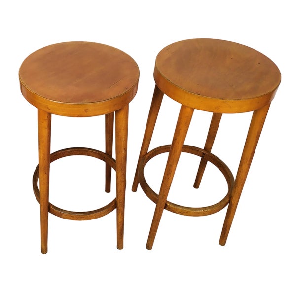 Set of 2 Vintage Bar Stools from Baumann, 1950s For Sale