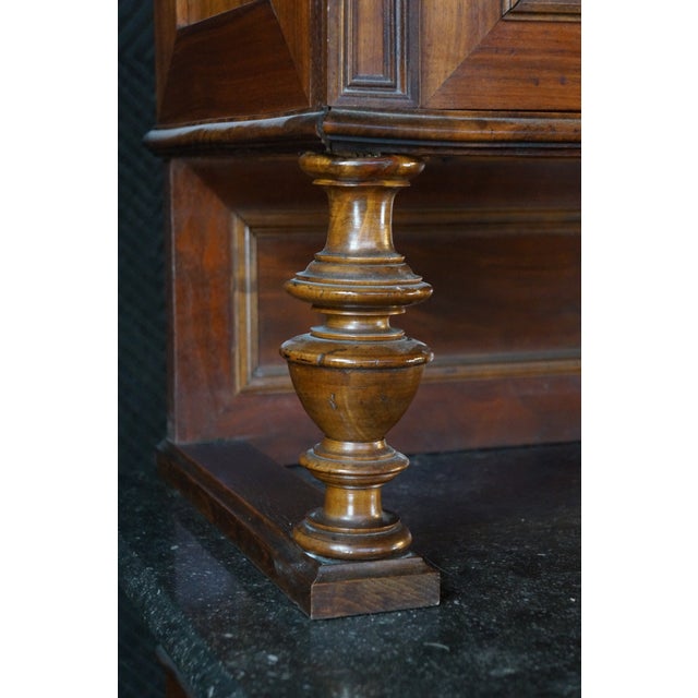 Antique 19th C. French Renaissance Revival Carved Walnut Buffet Hutch Cupboard For Sale - Image 6 of 18
