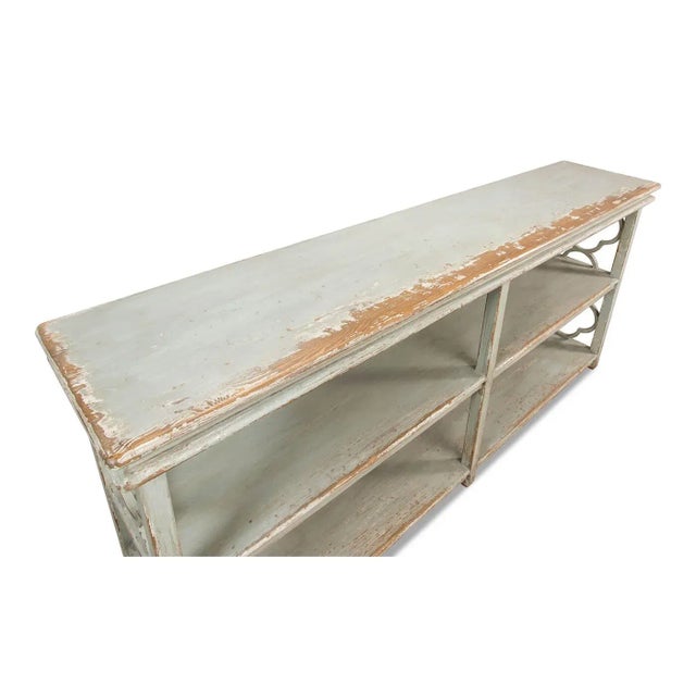 Not Yet Made - Made To Order Country Painted Quatrefoil Bookcase For Sale - Image 5 of 8