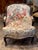 French Vintage French Bergère With Carved Floral Crest For Sale - Image 3 of 12